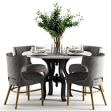 Elegant Ashford Dining Set 3D model image 1 