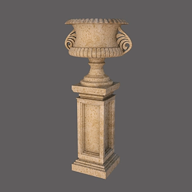 Elegant Crystal Flower Vase 3D model image 1 