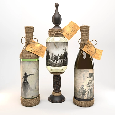 Artistic Bottle Set 3D model image 1 