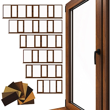 Title: Premium Aluminum Windows Set 3D model image 1 