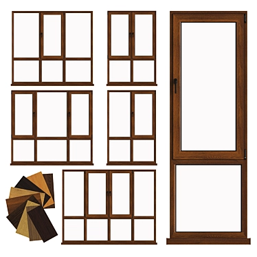 Versatile Aluminum Windows - 10 Designs, Easy to Customize 3D model image 1 