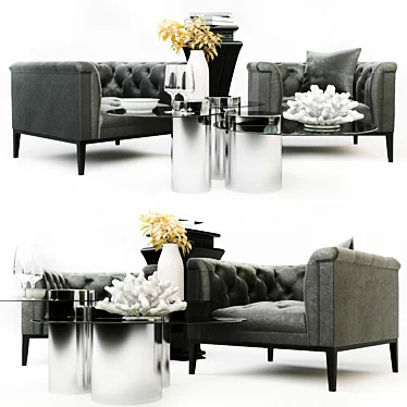 Modern Elegance Table Set 3D model image 1 