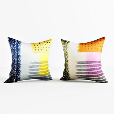 Ikat Silk Pillow Set 3D model image 1 