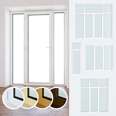 Premium Plastic Windows & Doors Set 3D model image 1 