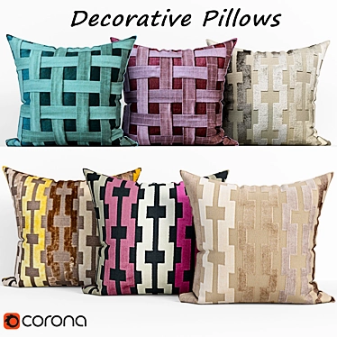 Contemporary Decorative Pillows Set 3D model image 1 