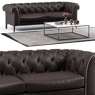 Natuzzi Orfeo: Modern Chesterfield Sofa 3D model image 1 