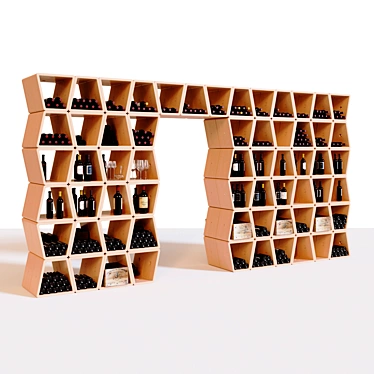 Modular Wine Wall Rack (Arch) 3D model image 1 