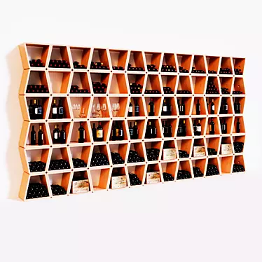 Modular Wine Wall Rack: Flexible Design & Endless Possibilities 3D model image 1 