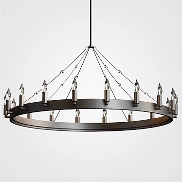 Amino Round Chandelier: Elegant Lighting 3D model image 1 