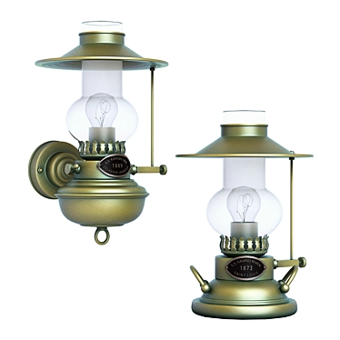 Antique Bronze Colonial-style Lamps by Moretti Luce 3D model image 1 