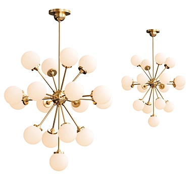 Large Italian Brass Sputnik Chandelier