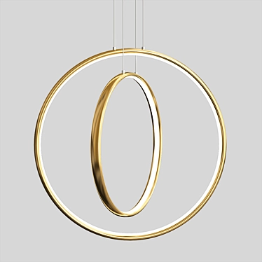 Sleek Ring Pendant Light 3D model image 1 