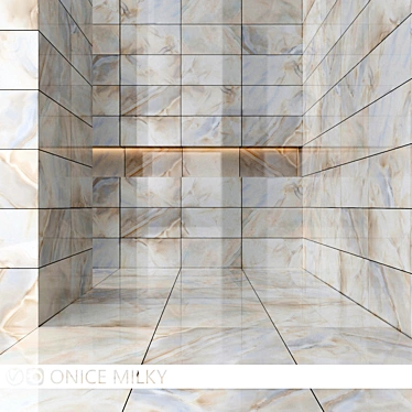 Milky Onice Tile: 600x600mm & 600x300mm Variants 3D model image 1 