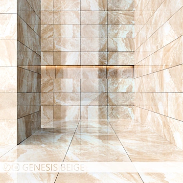 Beige Kerranova Genesis: High-Quality Tile Collection 3D model image 1 