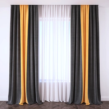 Elegant Window Drapes 3D model image 1 