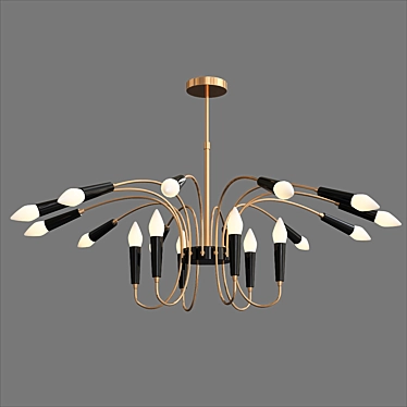 Nordic LED Chandelier: Elegant Illumination 3D model image 1 