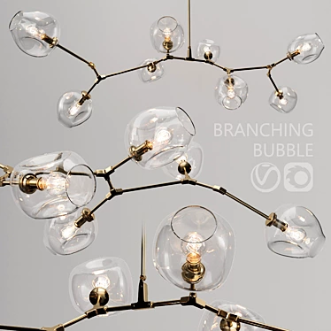 Branching Bubble Pendant Light - 8 Lamps 3D model image 1 