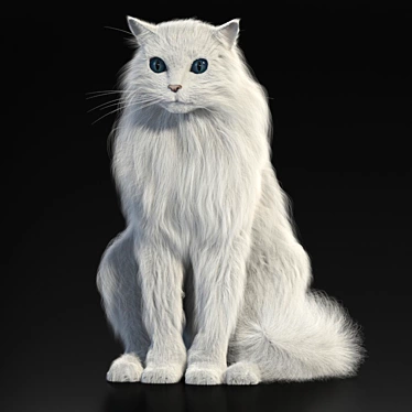 Turkish Angora. 3d model with a skeleton