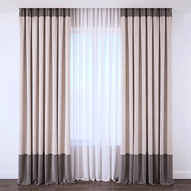 Elegant Window Drapes 3D model image 1 