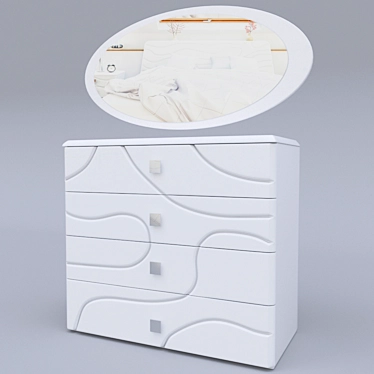 Milana Chest of Drawers with Mirror 3D model image 1 