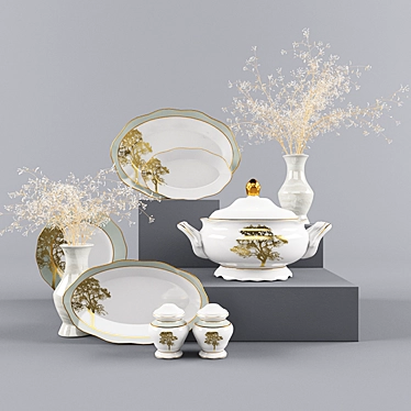 Exquisite Daphne Dining Set 3D model image 1 