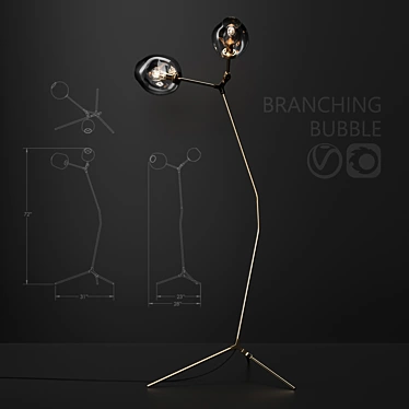 Branching Bubble Floor Lamp 3D model image 1 