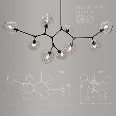 Title: Branching Bubble Pendant Lights 3D model image 1 