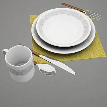 Modern 3D Crockery Model 3D model image 1 