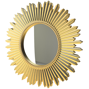 Sunlit Reflection: Golden Sun Mirror 3D model image 1 