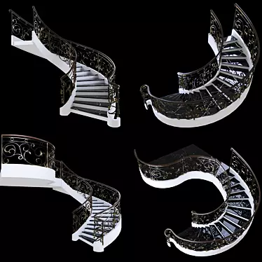 Versatile Forged Stair & Balcony 3D model image 1 