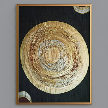 Elegant Circle Gold Black Art 3D model image 1 