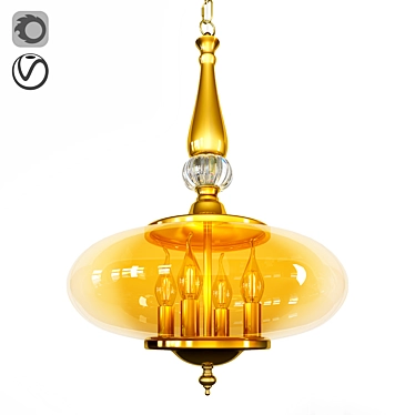 Luxurious Gold Pendant Light - MIEL SP4 3D model image 1 