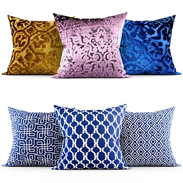 Elegant Accent Pillows 3D model image 1 