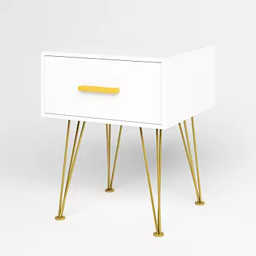 Antario Bedside Table - White 40x50x40 cm 3D model image 1 