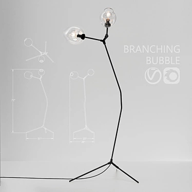 Title: Branching Bubble Floor Lamp 3D model image 1 