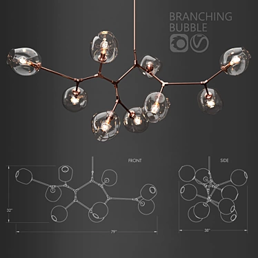 Branching Bubble Pendant Light 3D model image 1 