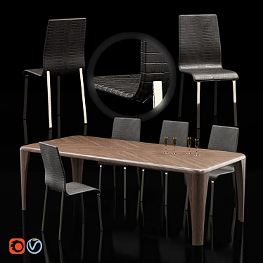 Elegant Duo: Mary Chair & Igor Table 3D model image 1 