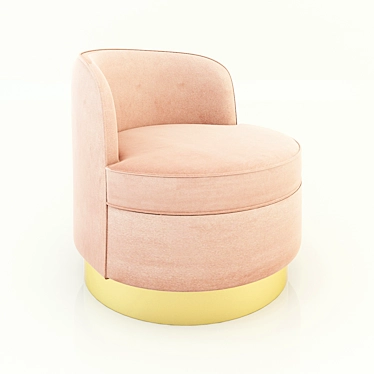 Velvet Brass Armchair 3D model image 1 