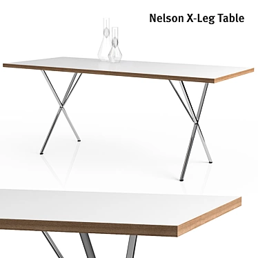 Modern X-Leg Dining Table 3D model image 1 