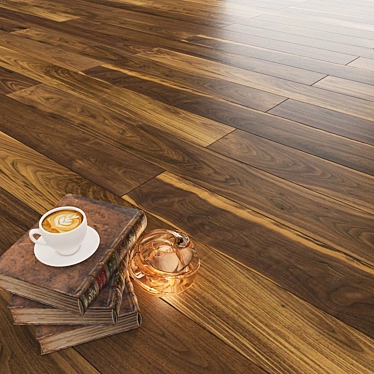 Walnut Polish Flooring: Elegant and Versatile 3D model image 1 