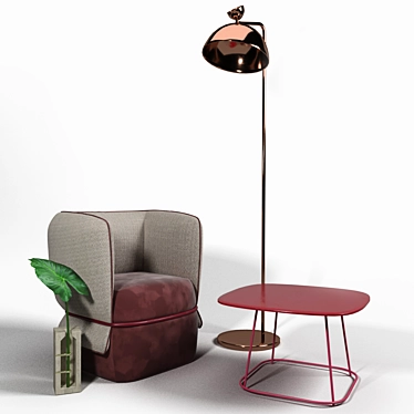 Modern Elegance Chemise Chair 3D model image 1 