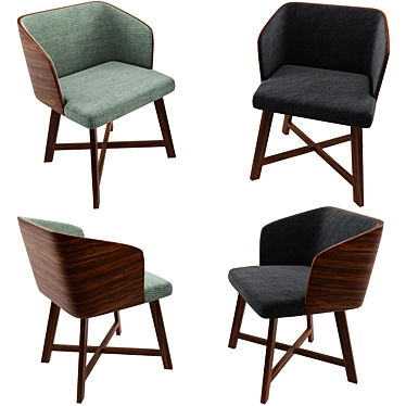 Stylish Mid-century Modrest Stella X Chair 3D model image 1 