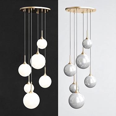 RH Whitley Gold Chandelier 3D model image 1 