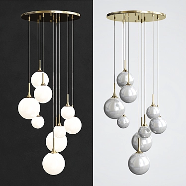 RH Whitley Chandelier: Classic Gold Pendant 3D model image 1 