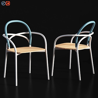 Unopiu Les Archs Tubular Dining Chair: Stylish and Versatile 3D model image 1 