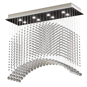 Wave Crystal Raindrop Chandelier 3D model image 1 