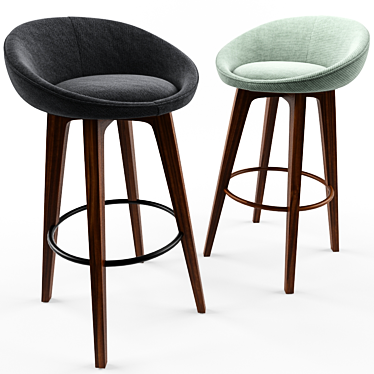 Blossom Bar Stool: Elegant and Compact 3D model image 1 