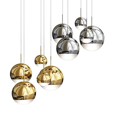 Elegant Mirror Ball Pendant 3D model image 1 