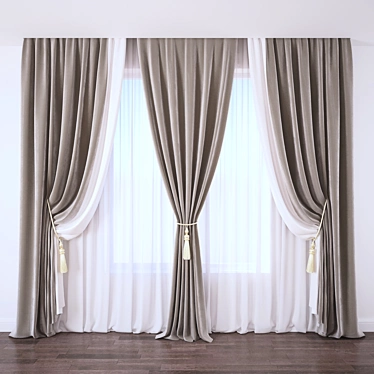 Elegance in Motion: Curtain 3D model image 1 