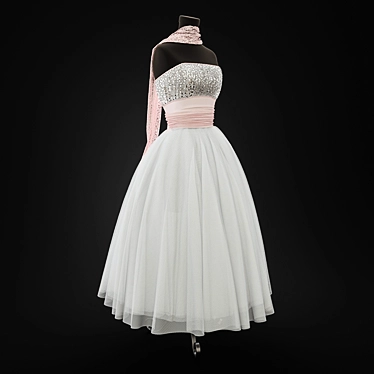 Elegant Wedding Dress - Vray and Corona Compatible 3D model image 1 